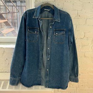3sixteen Crosscut Western Stonewashed Denim Shirt (Large)